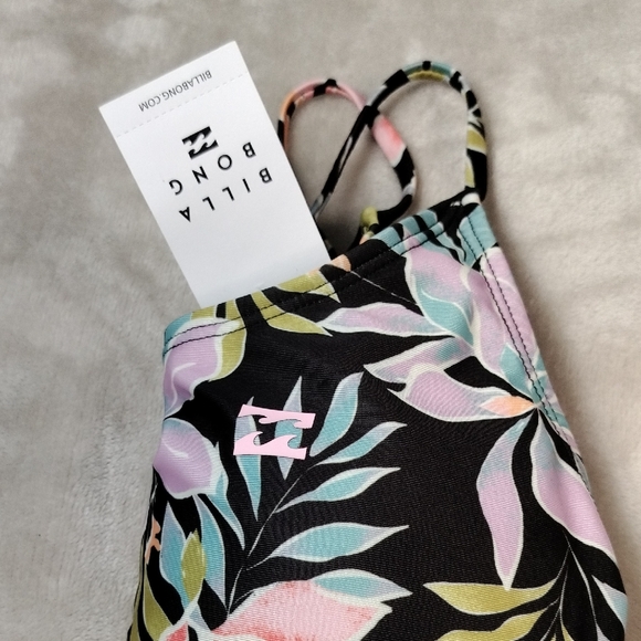 Billabong Black and Pink Floral One Piece Swimsuit NWT - Picture 14 of 14
